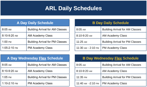 Daily Schedule for ARL